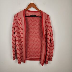 House of Harlow X Revolve Julep Pink Red Preppy Cardigan Sweater Open Women's XS